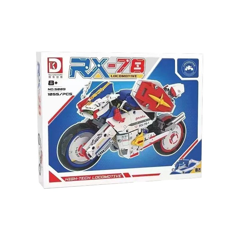 DK 5009 non  XE MÁY RX-78 bộ đồ chơi xếp lắp ráp ghép mô hình RX-78 LOCOMOTIVE 1055 khối