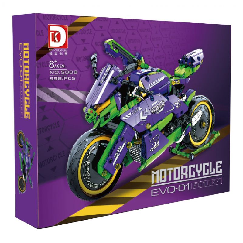 DK 5008 non  XE MÁY EVO-01 bộ đồ chơi xếp lắp ráp ghép mô hình EVO-01 MOTORCYCLE 998 khối