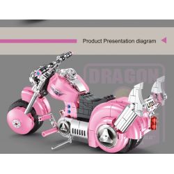 SMALL ANGLE JD002 non  XE MÁY HARLEY bộ đồ chơi xếp lắp ráp ghép mô hình DRAGON MOTOBCYCLE 467 khối