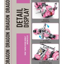 SMALL ANGLE JD002 non  XE MÁY HARLEY bộ đồ chơi xếp lắp ráp ghép mô hình DRAGON MOTOBCYCLE 467 khối