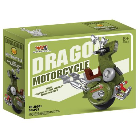 SMALL ANGLE JD001 non  XE ĐẠP MỘT BÁNH bộ đồ chơi xếp lắp ráp ghép mô hình DRAGON MOTOBCYCLE 585 khối