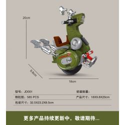 SMALL ANGLE JD001 non  XE ĐẠP MỘT BÁNH bộ đồ chơi xếp lắp ráp ghép mô hình DRAGON MOTOBCYCLE 585 khối