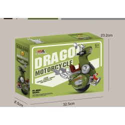 SMALL ANGLE JD001 non  XE ĐẠP MỘT BÁNH bộ đồ chơi xếp lắp ráp ghép mô hình DRAGON MOTOBCYCLE 585 khối