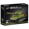 DECOOL BRICKCOOL 3908 non  XE TĂNG ĐIỀU KHIỂN TỪ XA M4A3 bộ đồ chơi xếp lắp ráp ghép mô hình Military Army M4A3 REMOTE CONTROL TANK Quân Sự Bộ Đội 677 khối