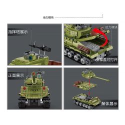 DECOOL BRICKCOOL 3908 non  XE TĂNG ĐIỀU KHIỂN TỪ XA M4A3 bộ đồ chơi xếp lắp ráp ghép mô hình Military Army M4A3 REMOTE CONTROL TANK Quân Sự Bộ Đội 677 khối