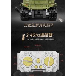 DECOOL BRICKCOOL 3908 non  XE TĂNG ĐIỀU KHIỂN TỪ XA M4A3 bộ đồ chơi xếp lắp ráp ghép mô hình Military Army M4A3 REMOTE CONTROL TANK Quân Sự Bộ Đội 677 khối