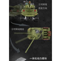 DECOOL BRICKCOOL 3908 non  XE TĂNG ĐIỀU KHIỂN TỪ XA M4A3 bộ đồ chơi xếp lắp ráp ghép mô hình Military Army M4A3 REMOTE CONTROL TANK Quân Sự Bộ Đội 677 khối