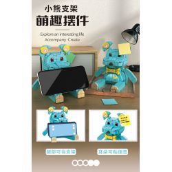 PEIZ 0830 non  4 MÓN ĐỒ TRANG TRÍ BÀN LÀM VIỆC VĂN PHÒNG DỄ THƯƠNG HỘP ĐỰNG BÚT MÈO THỎ GIÁ ĐỠ GẤU HEO ĐẤT bộ đồ chơi xếp lắp ráp ghép mô hình 944 khối