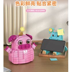 PEIZ 0830 non  4 MÓN ĐỒ TRANG TRÍ BÀN LÀM VIỆC VĂN PHÒNG DỄ THƯƠNG HỘP ĐỰNG BÚT MÈO THỎ GIÁ ĐỠ GẤU HEO ĐẤT bộ đồ chơi xếp lắp ráp ghép mô hình 944 khối