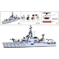 GUDI 8026 non  TÀU HỘ VỆ TÊN LỬA TÀNG HÌNH bộ đồ chơi xếp lắp ráp ghép mô hình Military Army THE MIGHTY MISSILE FRIGATE Quân Sự Bộ Đội 802 khối