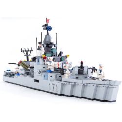 GUDI 8026 Xếp hình kiểu Lego MILITARY ARMY The Mighty Missile Frigate Navy Team Weiwu Missile Frigate Tàu Hộ Vệ Tên Lửa Tàng Hình 802 khối