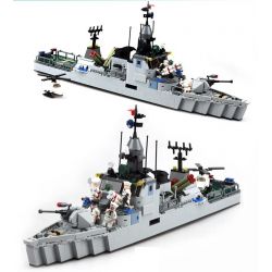 GUDI 8026 non  TÀU HỘ VỆ TÊN LỬA TÀNG HÌNH bộ đồ chơi xếp lắp ráp ghép mô hình Military Army THE MIGHTY MISSILE FRIGATE Quân Sự Bộ Đội 802 khối