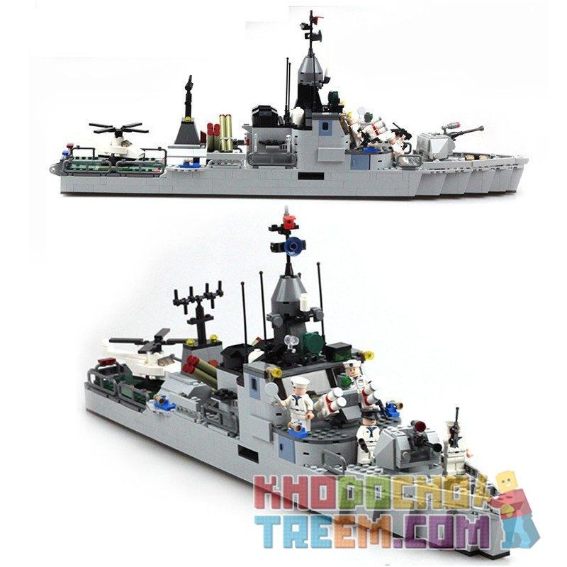 GUDI 8026 non  TÀU HỘ VỆ TÊN LỬA TÀNG HÌNH bộ đồ chơi xếp lắp ráp ghép mô hình Military Army THE MIGHTY MISSILE FRIGATE Quân Sự Bộ Đội 802 khối