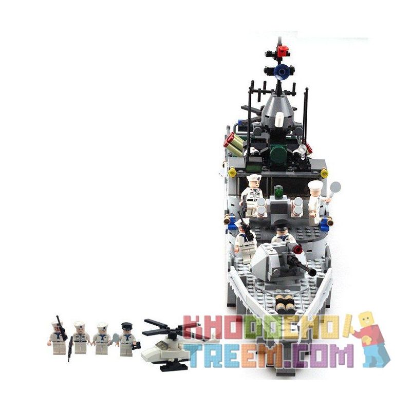 GUDI 8026 non  TÀU HỘ VỆ TÊN LỬA TÀNG HÌNH bộ đồ chơi xếp lắp ráp ghép mô hình Military Army THE MIGHTY MISSILE FRIGATE Quân Sự Bộ Đội 802 khối