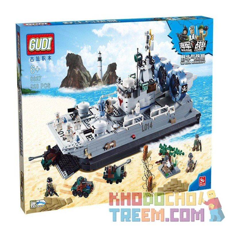 GUDI 8027 Xếp hình kiểu Lego MILITARY ARMY The Bison Hovercraft Navy Tàu đệm Khí Zubr Bison 928 khối
