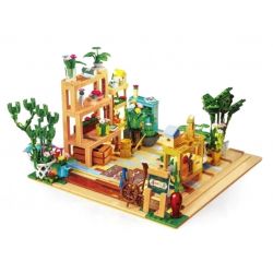 Kazi KY10011 10011 non  CĂN PHÒNG HOA ẤM ÁP bộ đồ chơi xếp lắp ráp ghép mô hình Girl FLOWER SHOP Con Gái 2079 khối