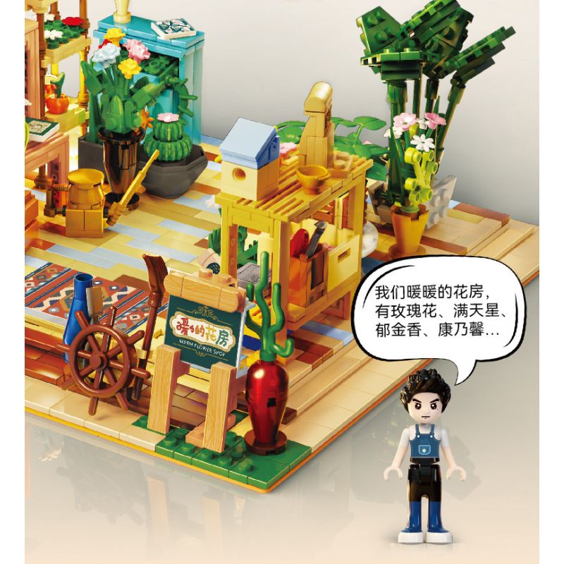 Kazi KY10011 10011 non  CĂN PHÒNG HOA ẤM ÁP bộ đồ chơi xếp lắp ráp ghép mô hình Girl FLOWER SHOP Con Gái 2079 khối