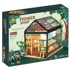 Kazi KY10011 10011 non  CĂN PHÒNG HOA ẤM ÁP bộ đồ chơi xếp lắp ráp ghép mô hình Girl FLOWER SHOP Con Gái 2079 khối
