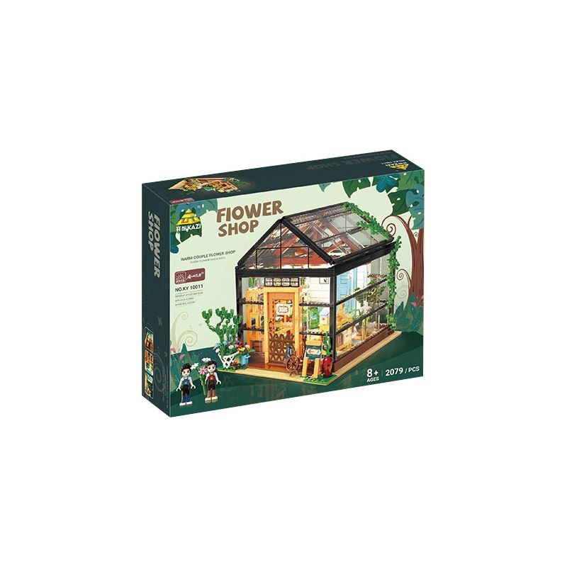 Kazi KY10011 10011 non  CĂN PHÒNG HOA ẤM ÁP bộ đồ chơi xếp lắp ráp ghép mô hình Girl FLOWER SHOP Con Gái 2079 khối
