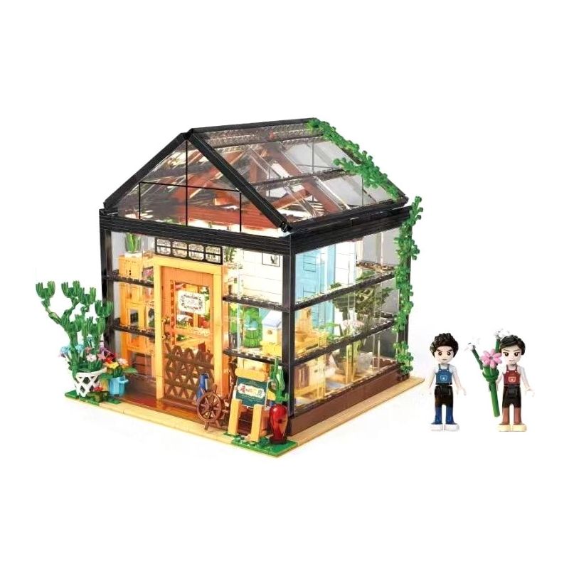 Kazi KY10011 10011 non  CĂN PHÒNG HOA ẤM ÁP bộ đồ chơi xếp lắp ráp ghép mô hình Girl FLOWER SHOP Con Gái 2079 khối