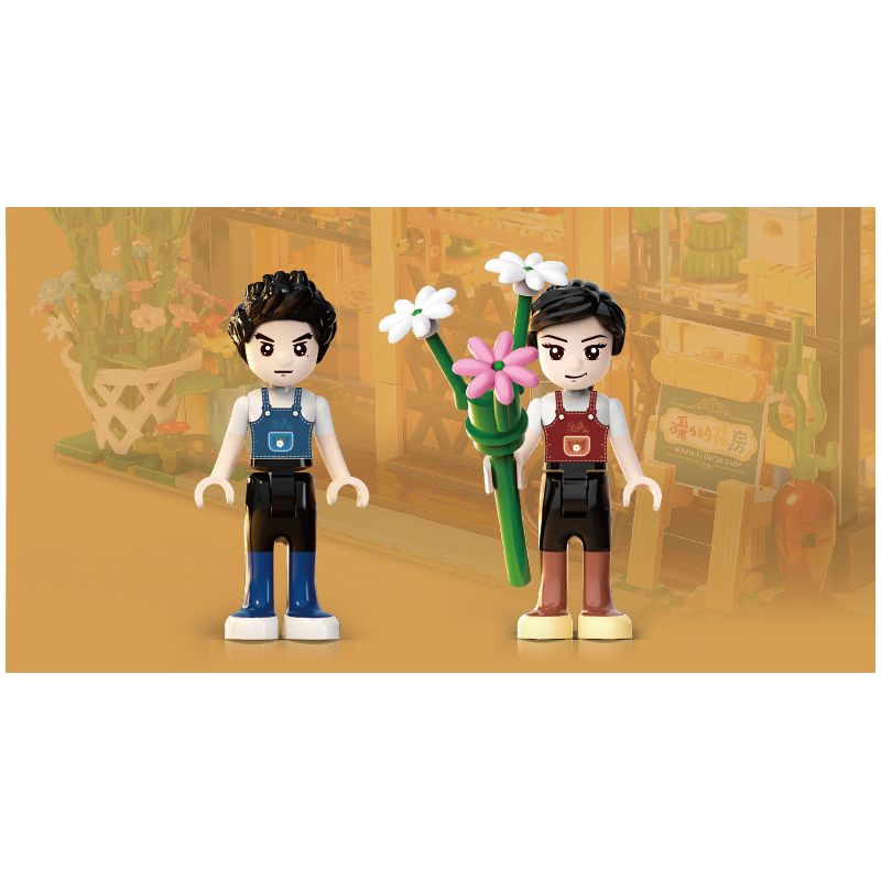 Kazi KY10011 10011 non  CĂN PHÒNG HOA ẤM ÁP bộ đồ chơi xếp lắp ráp ghép mô hình Girl FLOWER SHOP Con Gái 2079 khối