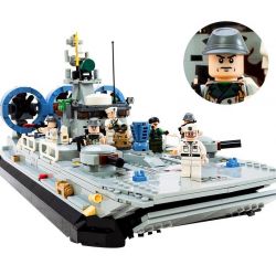 GUDI 8027 Xếp hình kiểu Lego MILITARY ARMY The Bison Hovercraft Navy Team Bison Boat Tàu đệm Khí Zubr Bison 928 khối