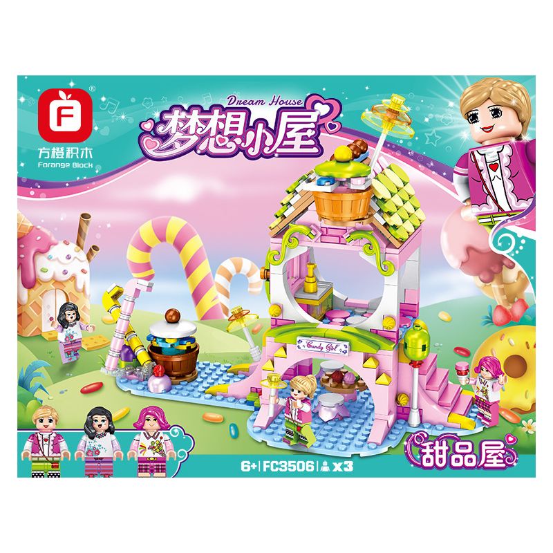 FORANGE FC3506 3506 non  NGÔI NHÀ MƠ ƯỚC TRÁNG MIỆNG bộ đồ chơi xếp lắp ráp ghép mô hình Girl DREAM HOUSE Con Gái 425 khối
