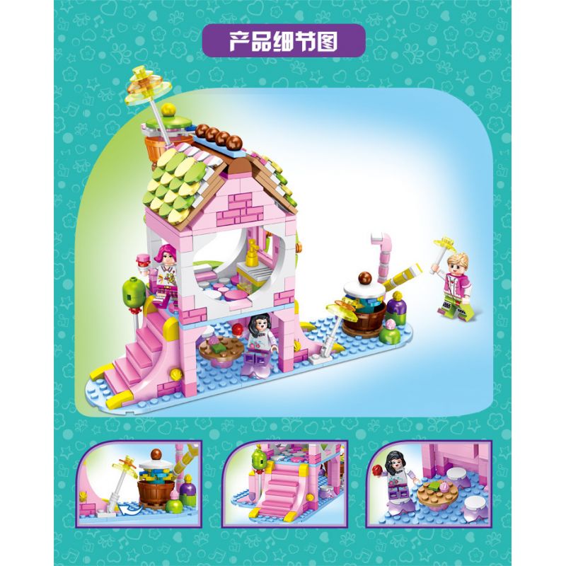 FORANGE FC3506 3506 non  NGÔI NHÀ MƠ ƯỚC TRÁNG MIỆNG bộ đồ chơi xếp lắp ráp ghép mô hình Girl DREAM HOUSE Con Gái 425 khối