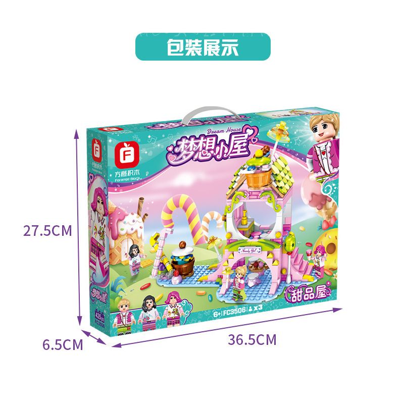 FORANGE FC3506 3506 non  NGÔI NHÀ MƠ ƯỚC TRÁNG MIỆNG bộ đồ chơi xếp lắp ráp ghép mô hình Girl DREAM HOUSE Con Gái 425 khối