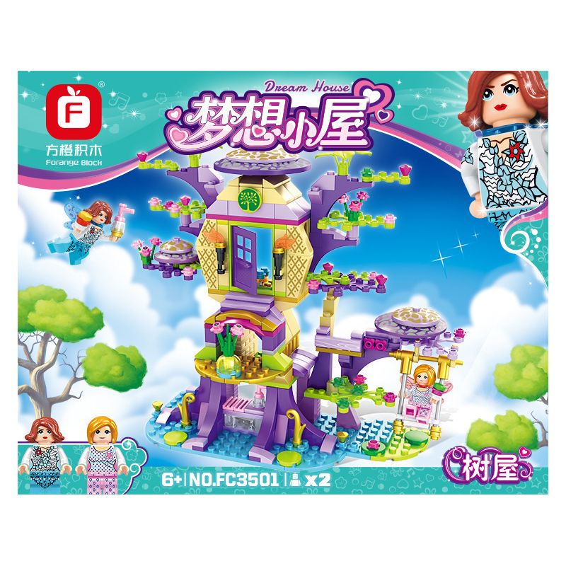 FORANGE FC3501 3501 non  NGÔI NHÀ MƠ ƯỚC TRÊN CÂY bộ đồ chơi xếp lắp ráp ghép mô hình Girl DREAM HOUSE Con Gái 432 khối