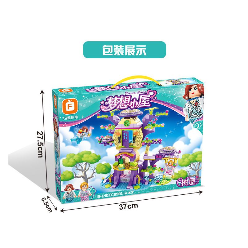 FORANGE FC3501 3501 non  NGÔI NHÀ MƠ ƯỚC TRÊN CÂY bộ đồ chơi xếp lắp ráp ghép mô hình Girl DREAM HOUSE Con Gái 432 khối
