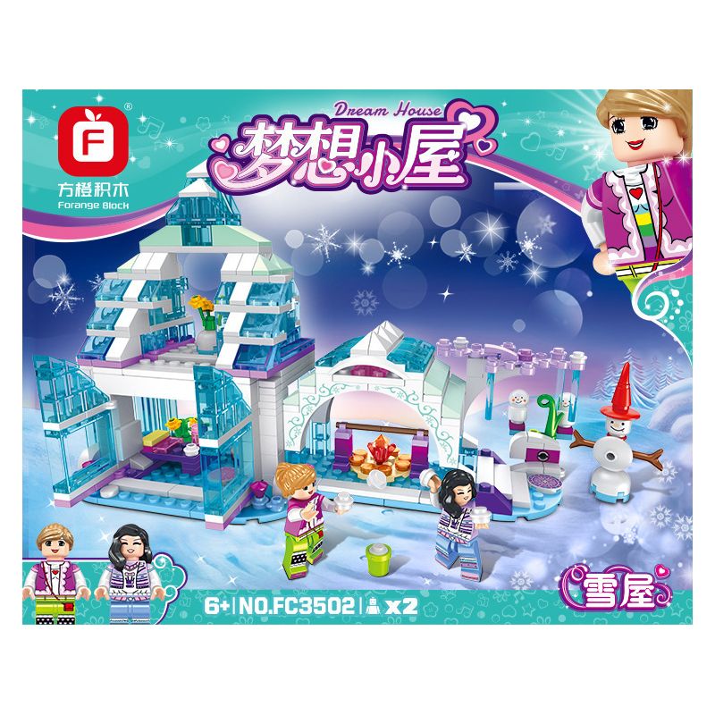 FORANGE FC3502 3502 non  CĂN NHÀ MƠ ƯỚC LỀU TUYẾT bộ đồ chơi xếp lắp ráp ghép mô hình Girl DREAM HOUSE Con Gái 422 khối