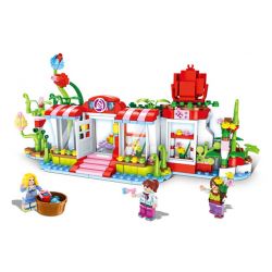 FORANGE FC3504 3504 non  NGÔI NHÀ MƠ ƯỚC HOA bộ đồ chơi xếp lắp ráp ghép mô hình Girl DREAM HOUSE Con Gái 496 khối
