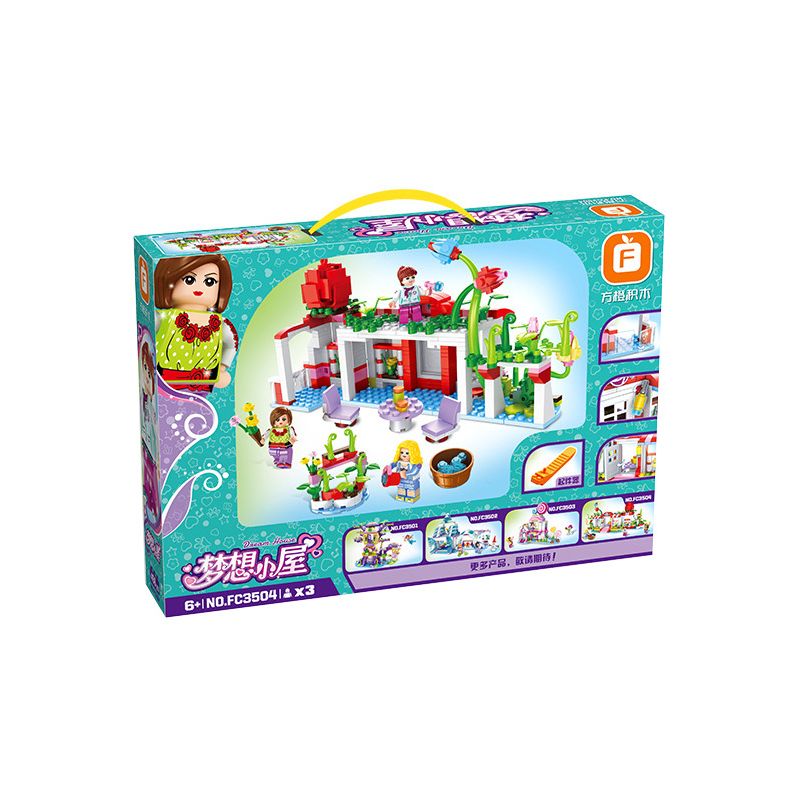 FORANGE FC3504 3504 non  NGÔI NHÀ MƠ ƯỚC HOA bộ đồ chơi xếp lắp ráp ghép mô hình Girl DREAM HOUSE Con Gái 496 khối