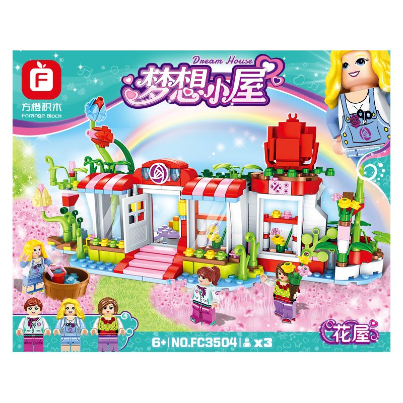 FORANGE FC3504 3504 non  NGÔI NHÀ MƠ ƯỚC HOA bộ đồ chơi xếp lắp ráp ghép mô hình Girl DREAM HOUSE Con Gái 496 khối