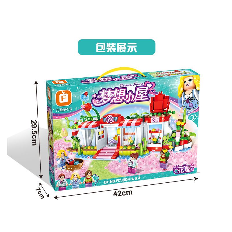 FORANGE FC3504 3504 non  NGÔI NHÀ MƠ ƯỚC HOA bộ đồ chơi xếp lắp ráp ghép mô hình Girl DREAM HOUSE Con Gái 496 khối