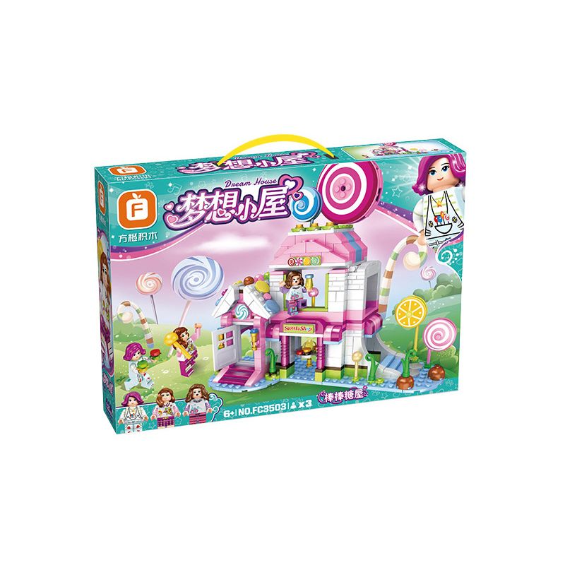 FORANGE FC3503 3503 non  NGÔI NHÀ MƠ ƯỚC KẸO MÚT bộ đồ chơi xếp lắp ráp ghép mô hình Girl DREAM HOUSE Con Gái 520 khối