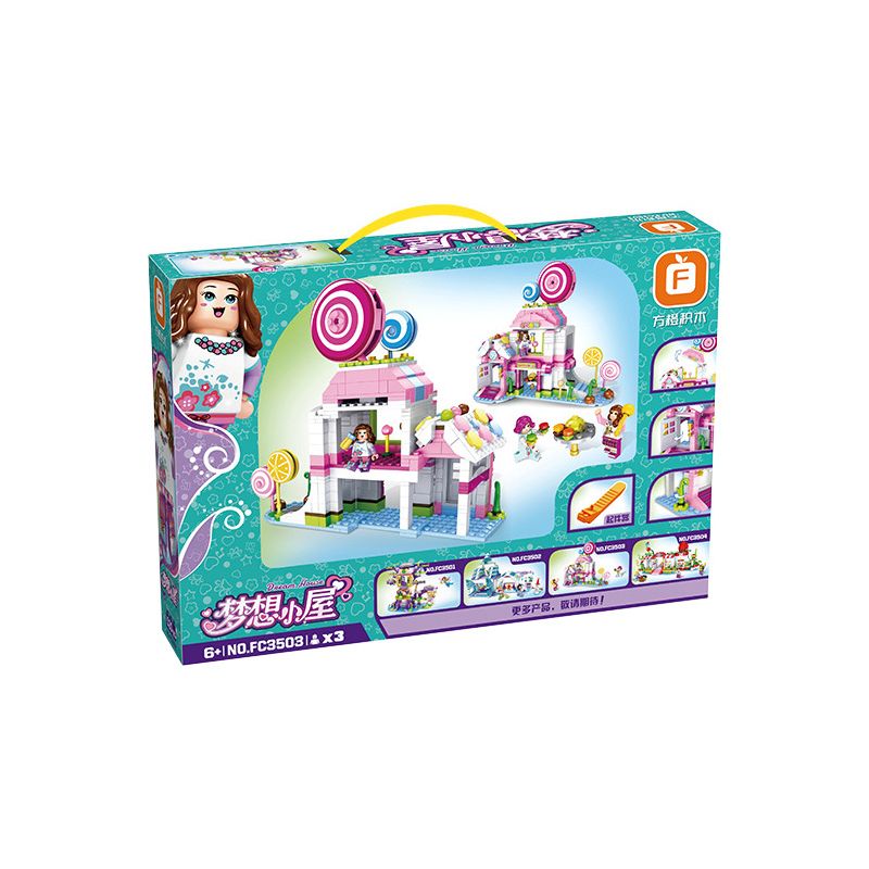 FORANGE FC3503 3503 non  NGÔI NHÀ MƠ ƯỚC KẸO MÚT bộ đồ chơi xếp lắp ráp ghép mô hình Girl DREAM HOUSE Con Gái 520 khối