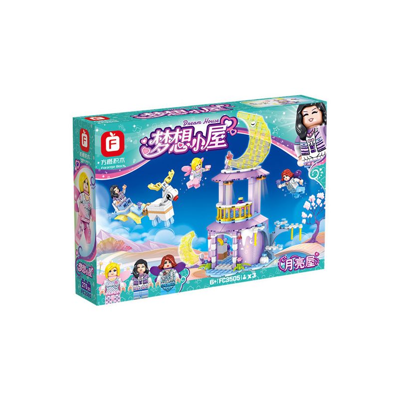 FORANGE FC3505 3505 non  NGÔI NHÀ MƠ ƯỚC MẶT TRĂNG bộ đồ chơi xếp lắp ráp ghép mô hình Girl DREAM HOUSE Con Gái 270 khối