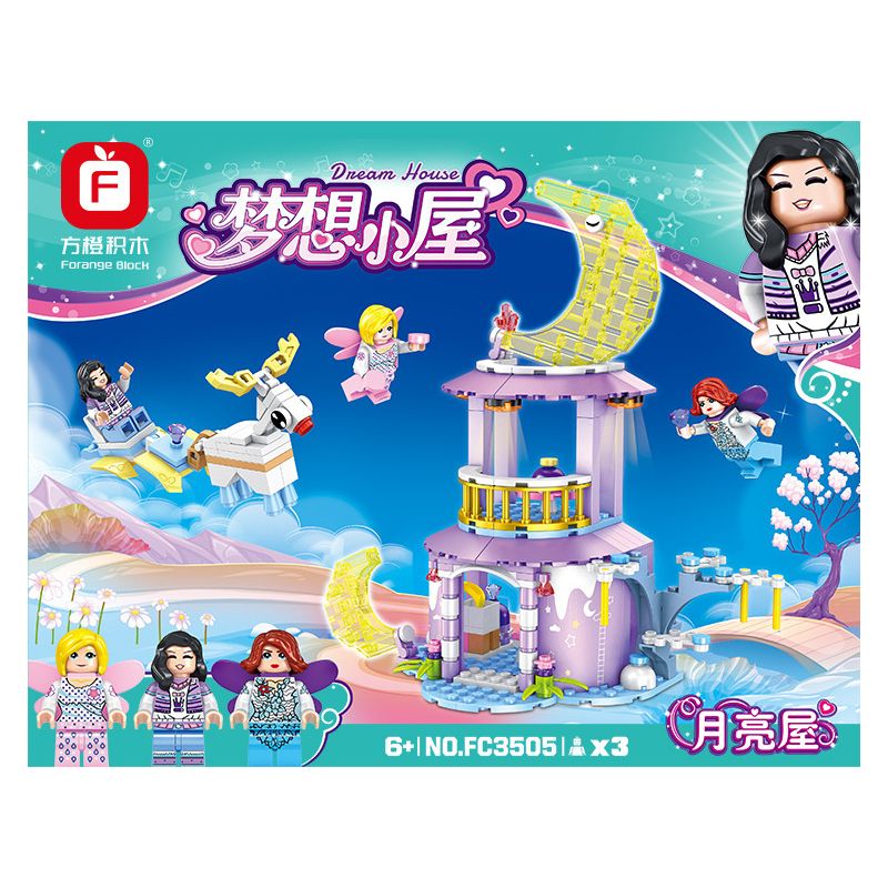 FORANGE FC3505 3505 non  NGÔI NHÀ MƠ ƯỚC MẶT TRĂNG bộ đồ chơi xếp lắp ráp ghép mô hình Girl DREAM HOUSE Con Gái 270 khối
