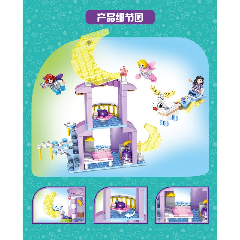 FORANGE FC3505 3505 non  NGÔI NHÀ MƠ ƯỚC MẶT TRĂNG bộ đồ chơi xếp lắp ráp ghép mô hình Girl DREAM HOUSE Con Gái 270 khối