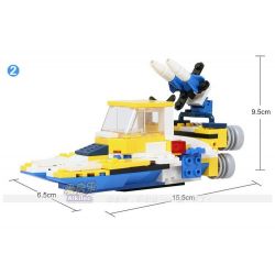 GUDI 8109A Xếp hình kiểu Lego CREATOR 3 IN 1 Helicopter Transform Armored Vehicles, Rocket Ship Trực Thăng Biến Hình Xe Bọc Thép, Tàu Tên Lửa 145 khối
