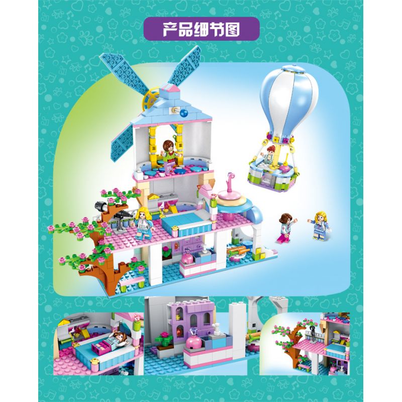 FORANGE FC3507 3507 non  NGÔI NHÀ MƠ ƯỚC CỐI XAY GIÓ bộ đồ chơi xếp lắp ráp ghép mô hình Girl DREAM HOUSE Con Gái 620 khối