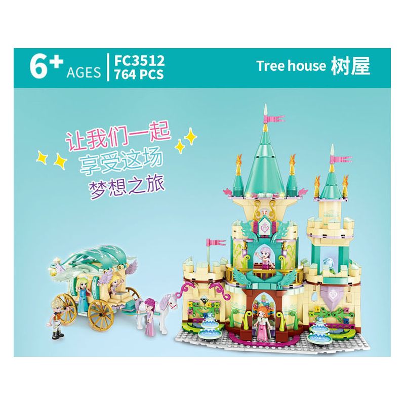 FORANGE FC3512 3512 non  NGÔI NHÀ MƠ ƯỚC TRÊN CÂY bộ đồ chơi xếp lắp ráp ghép mô hình Girl DREAM HOUSE Con Gái 764 khối