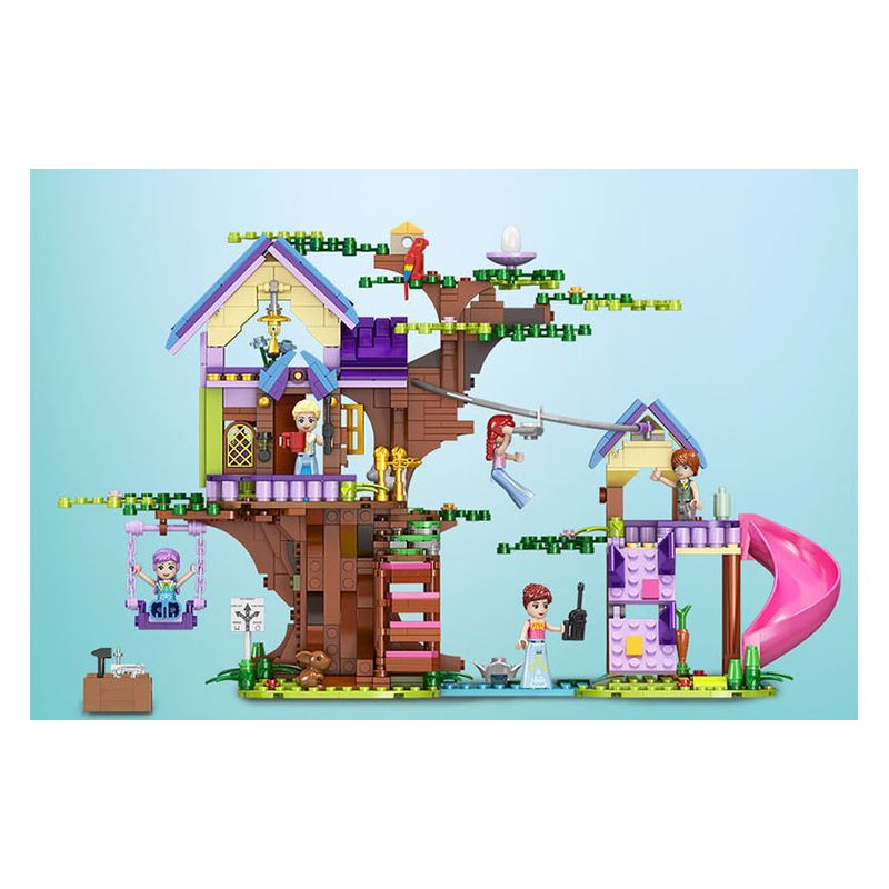 FORANGE FC3512 3512 non  NGÔI NHÀ MƠ ƯỚC TRÊN CÂY bộ đồ chơi xếp lắp ráp ghép mô hình Girl DREAM HOUSE Con Gái 764 khối