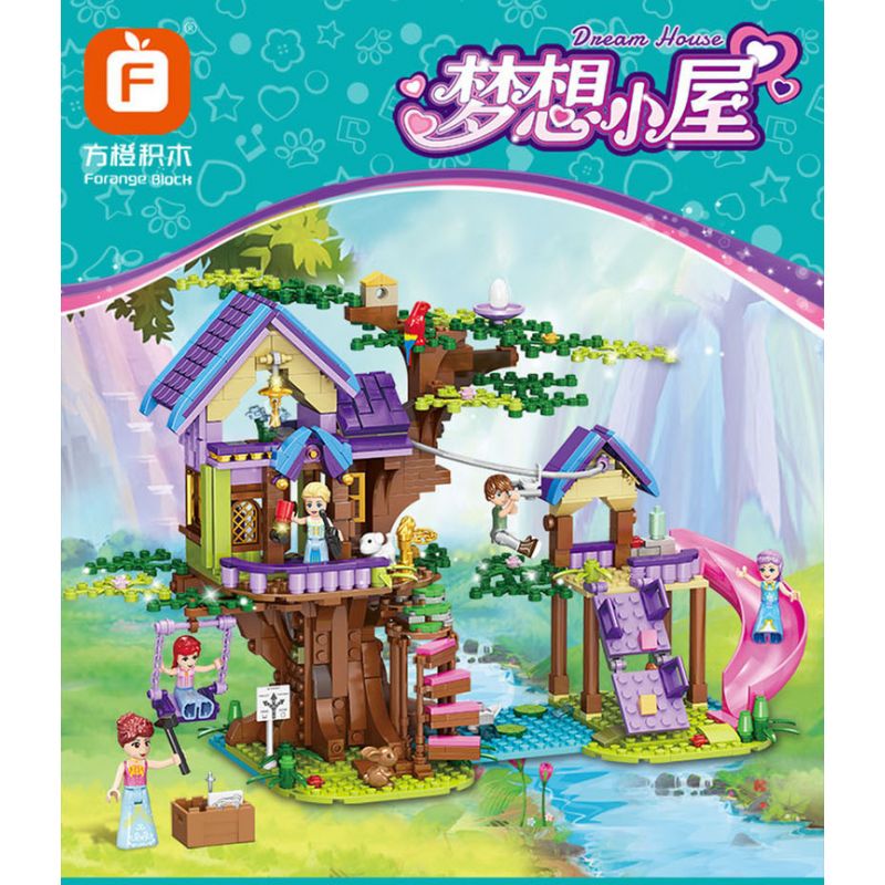 FORANGE FC3512 3512 non  NGÔI NHÀ MƠ ƯỚC TRÊN CÂY bộ đồ chơi xếp lắp ráp ghép mô hình Girl DREAM HOUSE Con Gái 764 khối