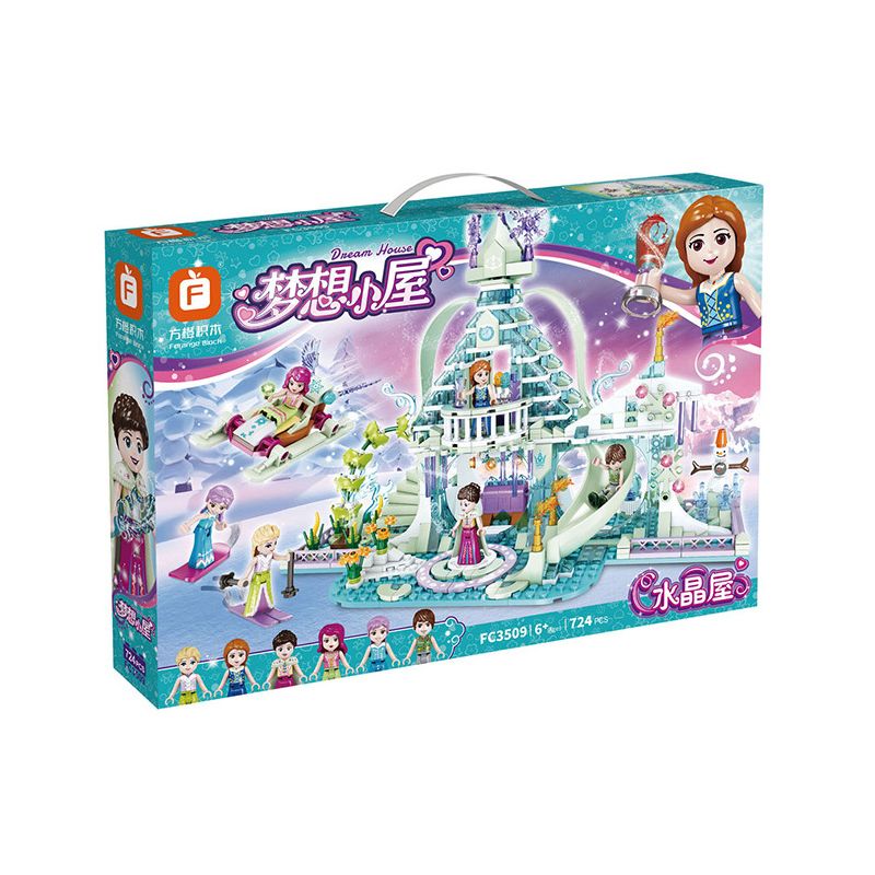 FORANGE FC3509 3509 non  NGÔI NHÀ MƠ ƯỚC PHA LÊ bộ đồ chơi xếp lắp ráp ghép mô hình Girl DREAM HOUSE Con Gái 724 khối