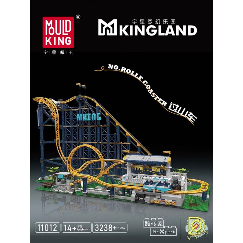 MouldKing 11014 11012 Mould King 11014 11012 non  FANTASYLAND TÀU LƯỢN SIÊU TỐC bộ đồ chơi xếp lắp ráp ghép mô hình Fairground ROLLE COASTER 3238 khối