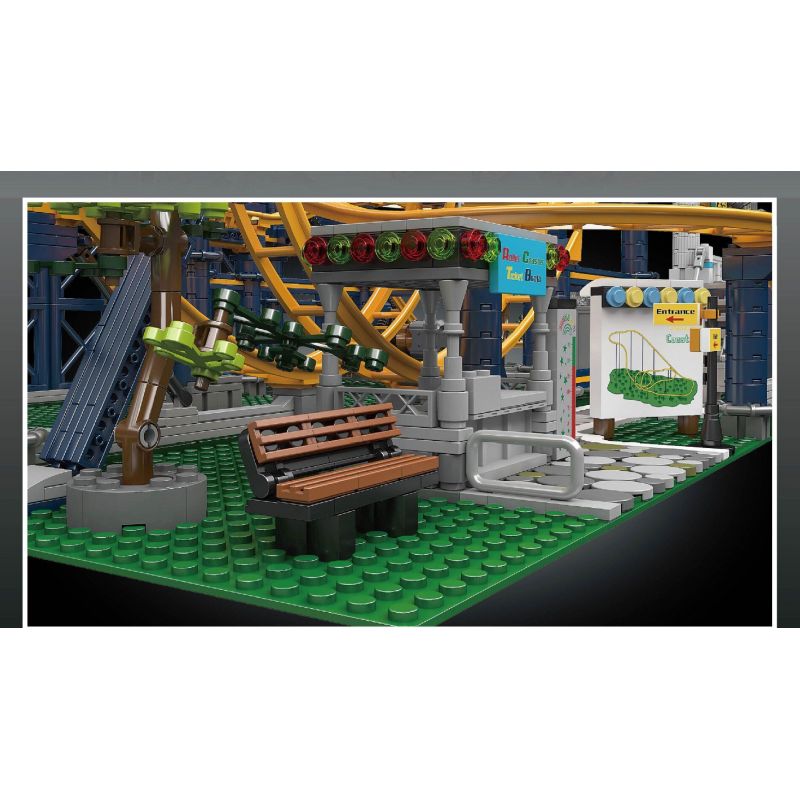 MouldKing 11014 11012 Mould King 11014 11012 non  FANTASYLAND TÀU LƯỢN SIÊU TỐC bộ đồ chơi xếp lắp ráp ghép mô hình Fairground ROLLE COASTER 3238 khối