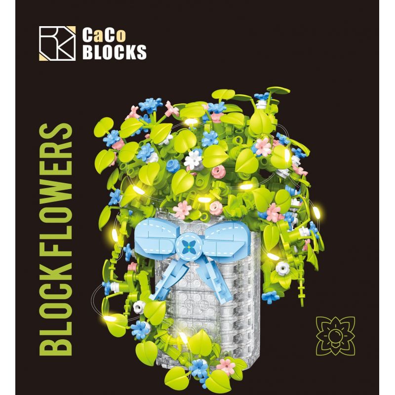 CACO D006-4 006-4 non  CHẬU HOA bộ đồ chơi xếp lắp ráp ghép mô hình Flowers 592 khối